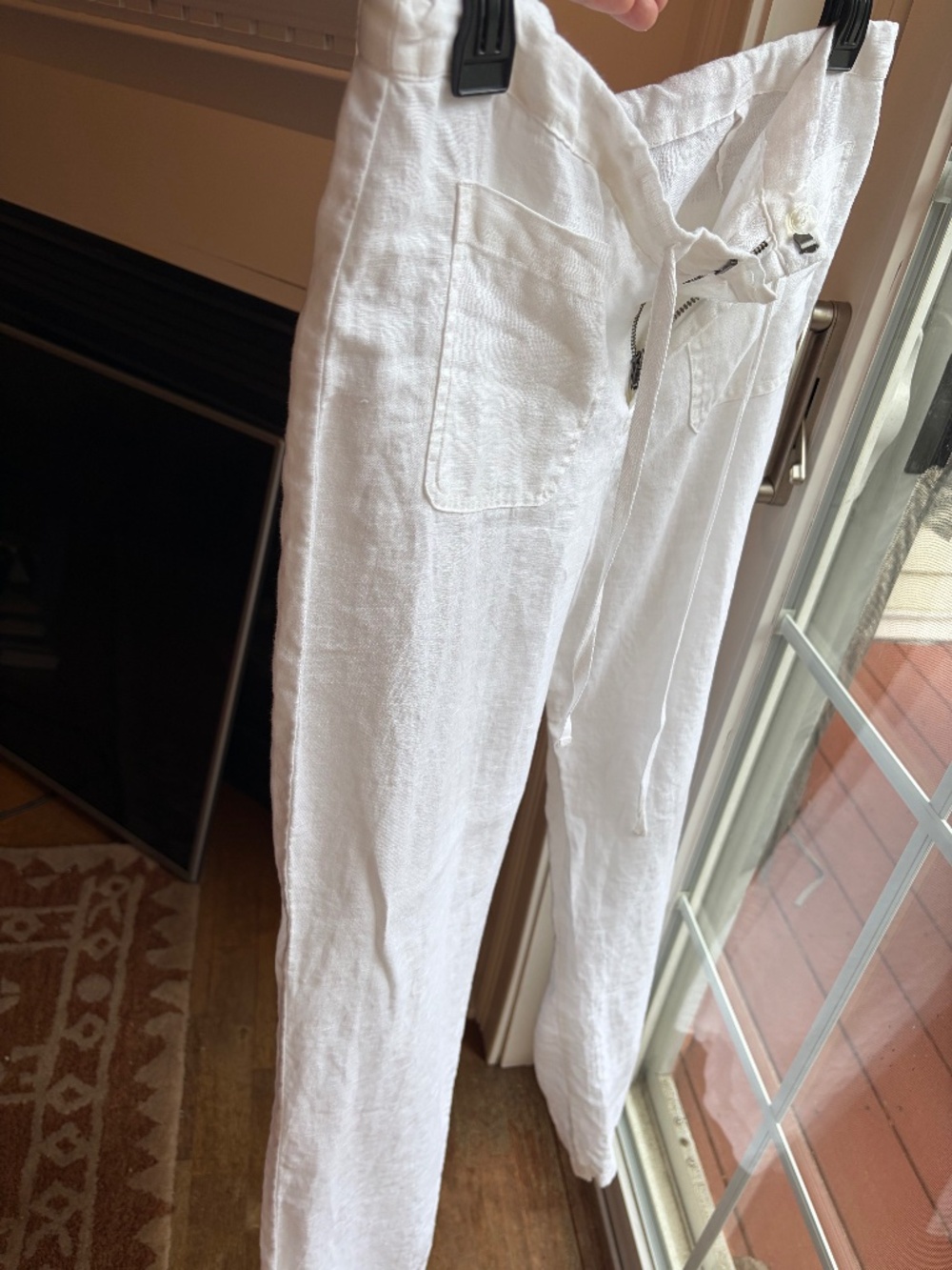 Cynthia Rowling White Linen Pants